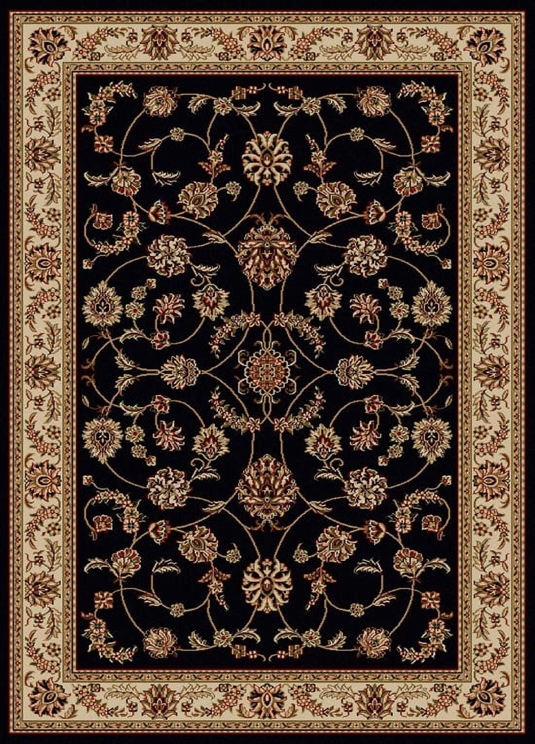 Radici Usa Como Area Rug 1596 Black Italian Bordered 5' 5" x 7' 7" Rectangle