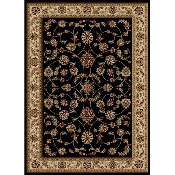 Radici Usa Como Area Rug 1596 Black Italian Bordered 5' 5" x 7' 7" Rectangle