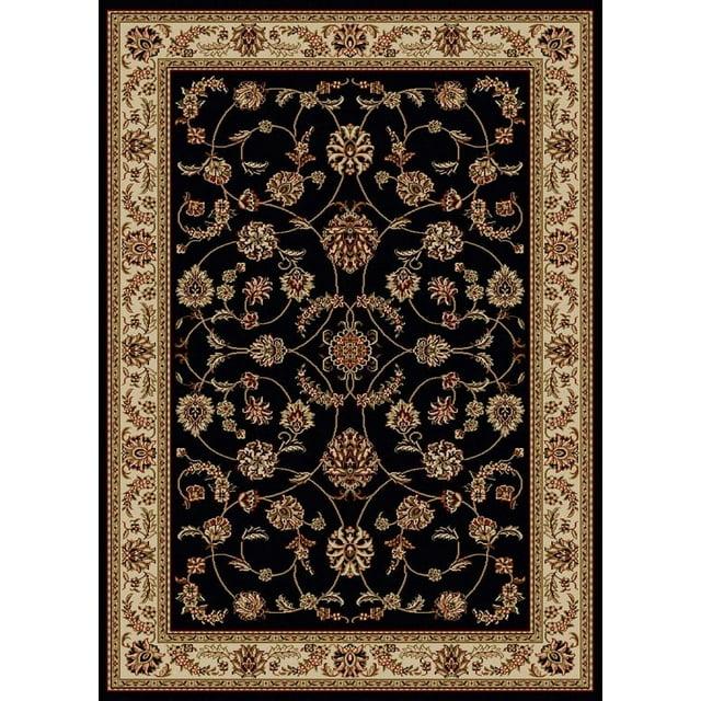 Radici Usa Como Area Rug 1596 Black Italian Bordered 5' 5" x 7' 7" Rectangle