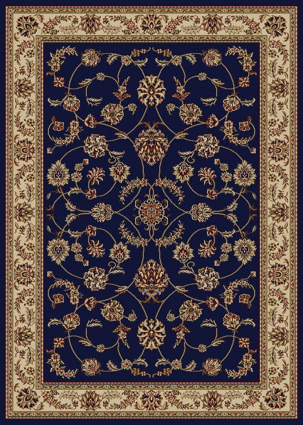 1596-1354-NAVY Como Rectangular Navy Blue Traditional Italy Area Rug- 2 ft. 2 in. W x 7 ft. 7 in. H