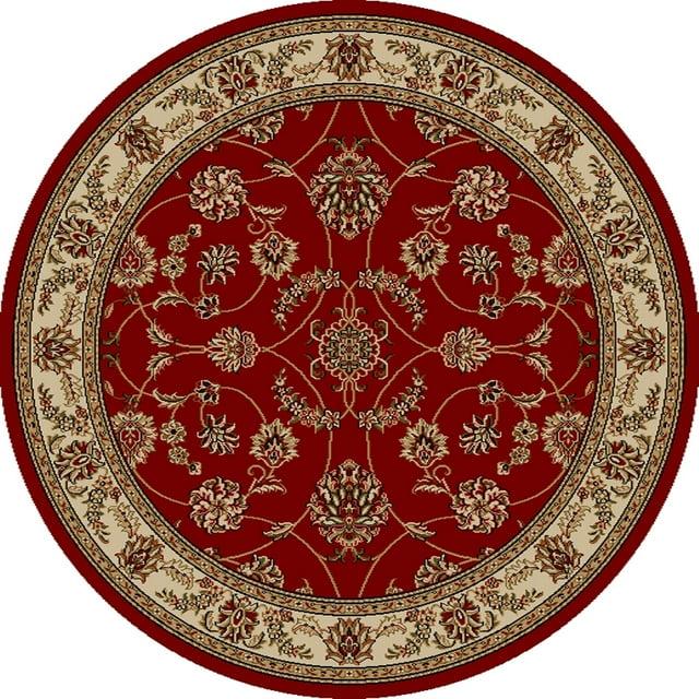 Radici Usa Como Area Rug 1596 Red Vines Leaves 8' x 8' Round