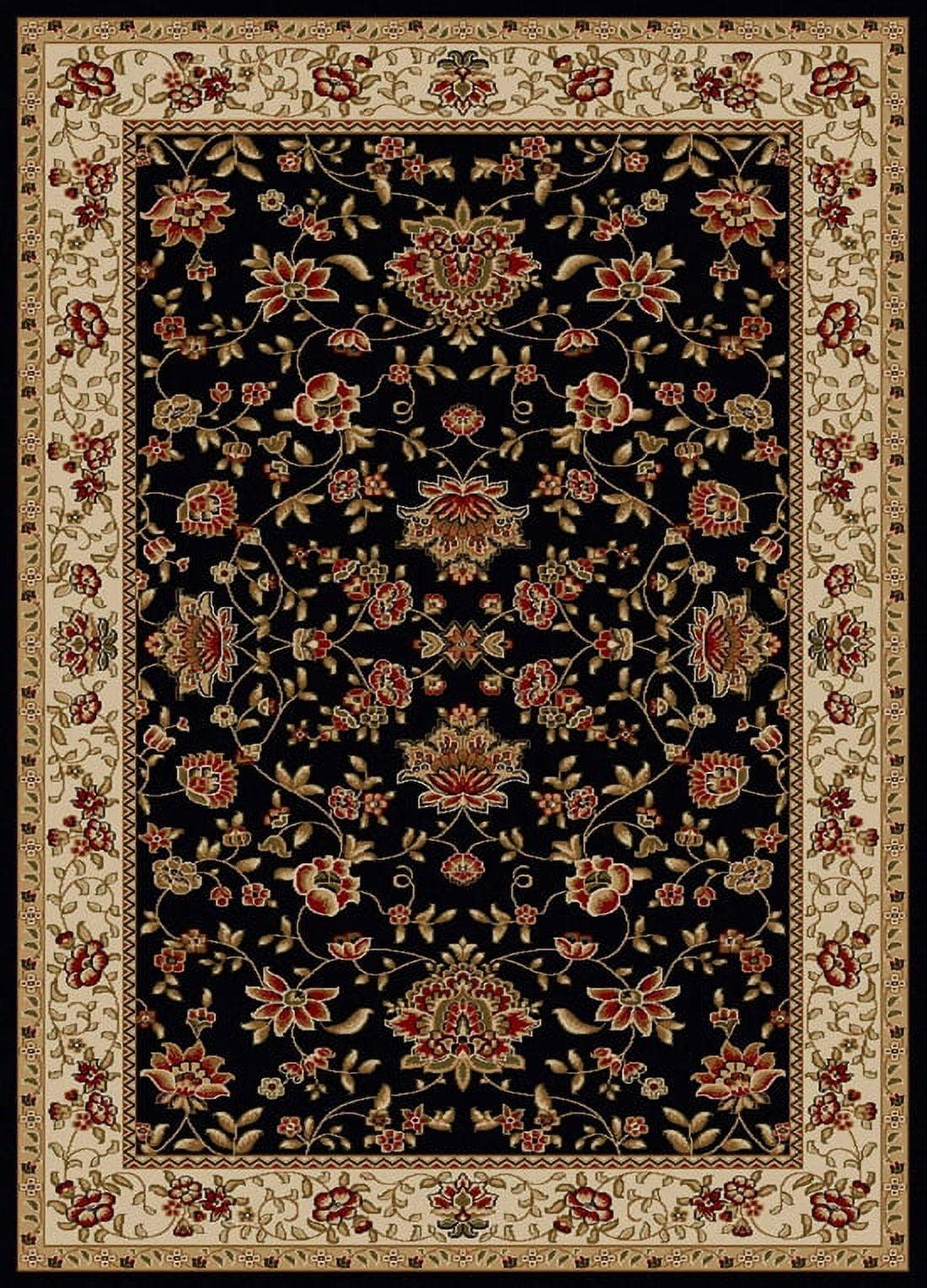 Radici Usa Como Area Rug 1597 Black Italian Bordered 3' 3" x 4' 11" Rectangle