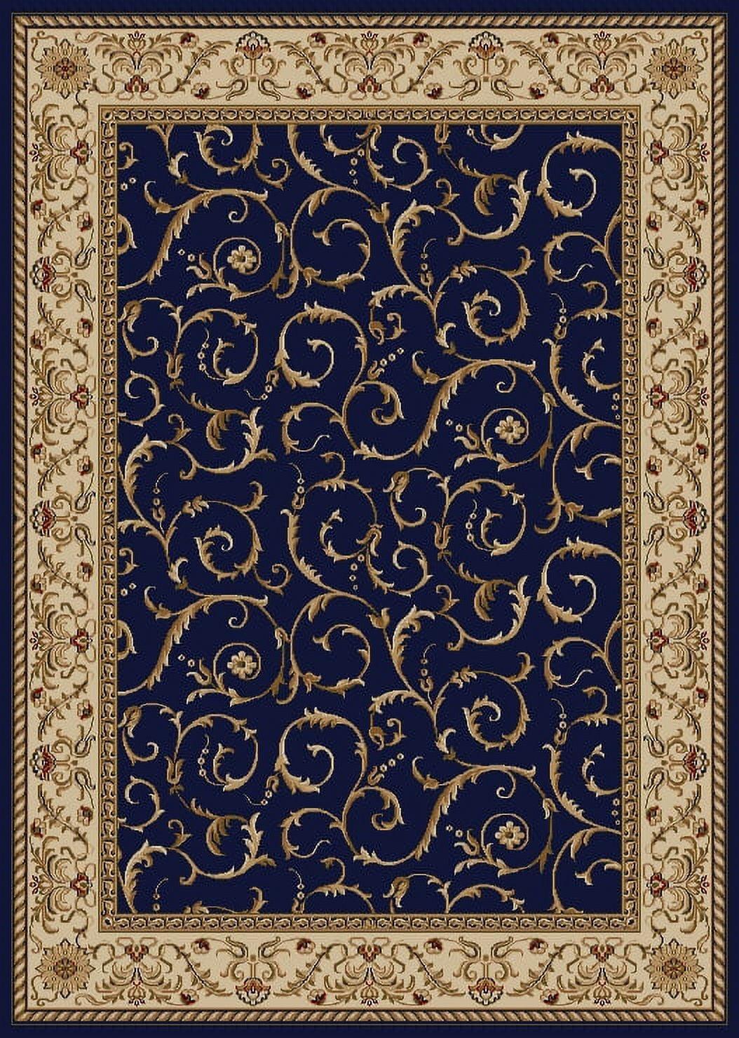 Como Navy Blue Easy-Care Synthetic Runner Rug 2' x 8'