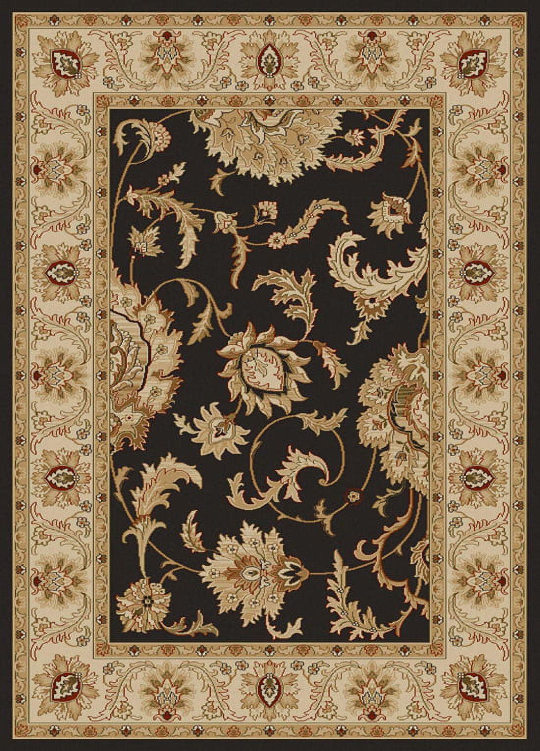 Como Traditional Brown Floral Synthetic 2x8 Runner Rug