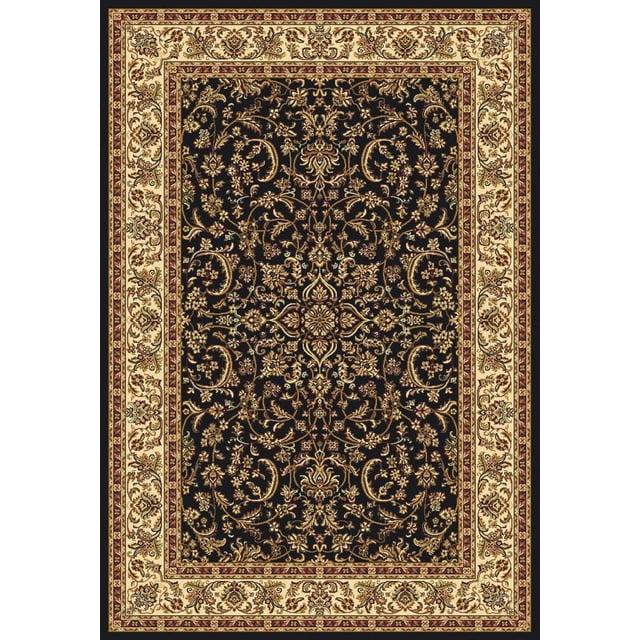 Radici Usa Noble Area Rug 1318 Black Bordered Medallion 3' 3" x 5' 4" Rectangle