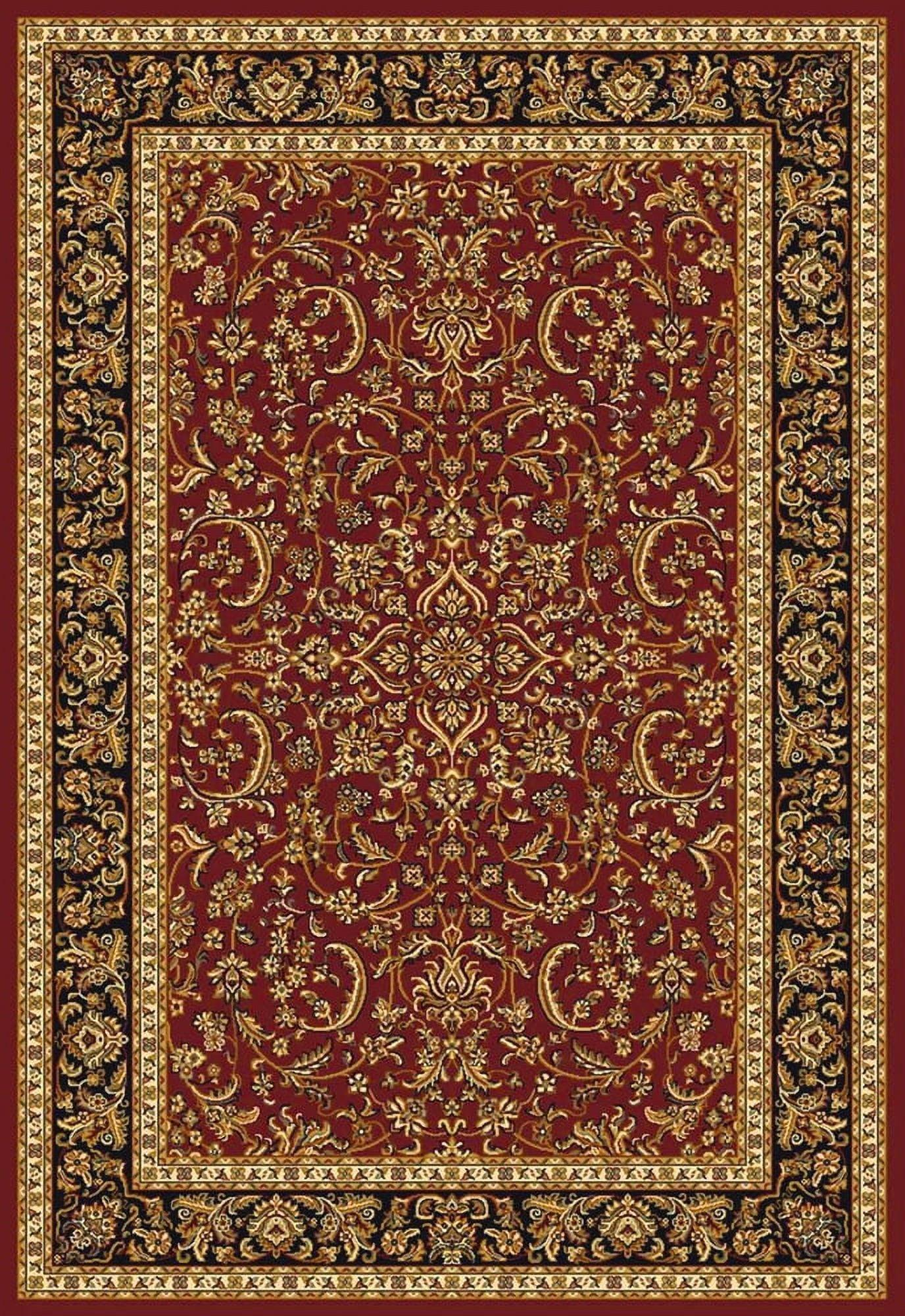 Elegant Burgundy Reversible Synthetic Area Rug 65" x 99"