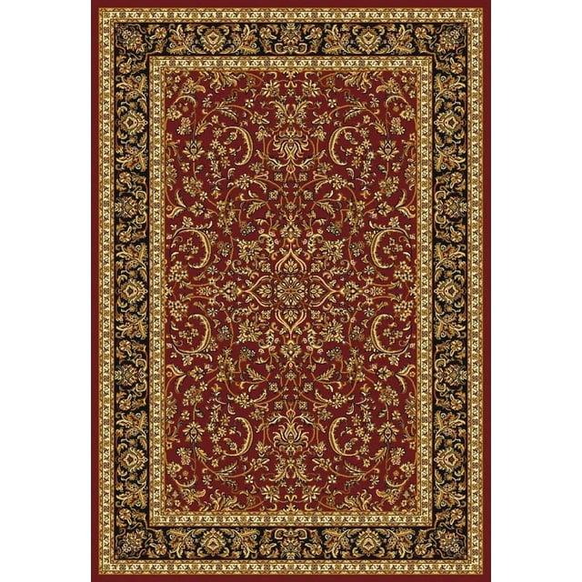 Radici Usa Noble Area Rug 1318 Burgundy Bordered Medallion 5' 5" x 8' 3" Rectangle