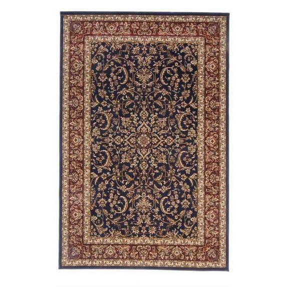 Radici Usa Noble Area Rug 1318 Traditional Navy Bordered Medallion 5' 3" x 5' 3" Round