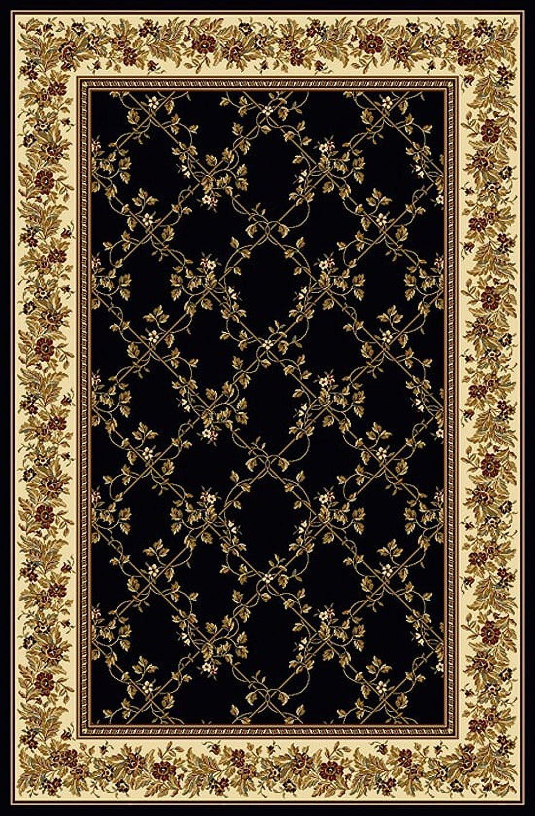 1427-1724-BLACK Noble Rectangular Black Transitional Italy Area Rug - 2 ft. 2 in. W x 8 ft. H