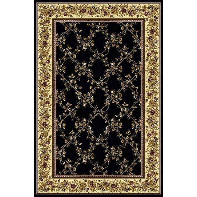 1427-1724-BLACK Noble Rectangular Black Transitional Italy Area Rug - 2 ft. 2 in. W x 8 ft. H