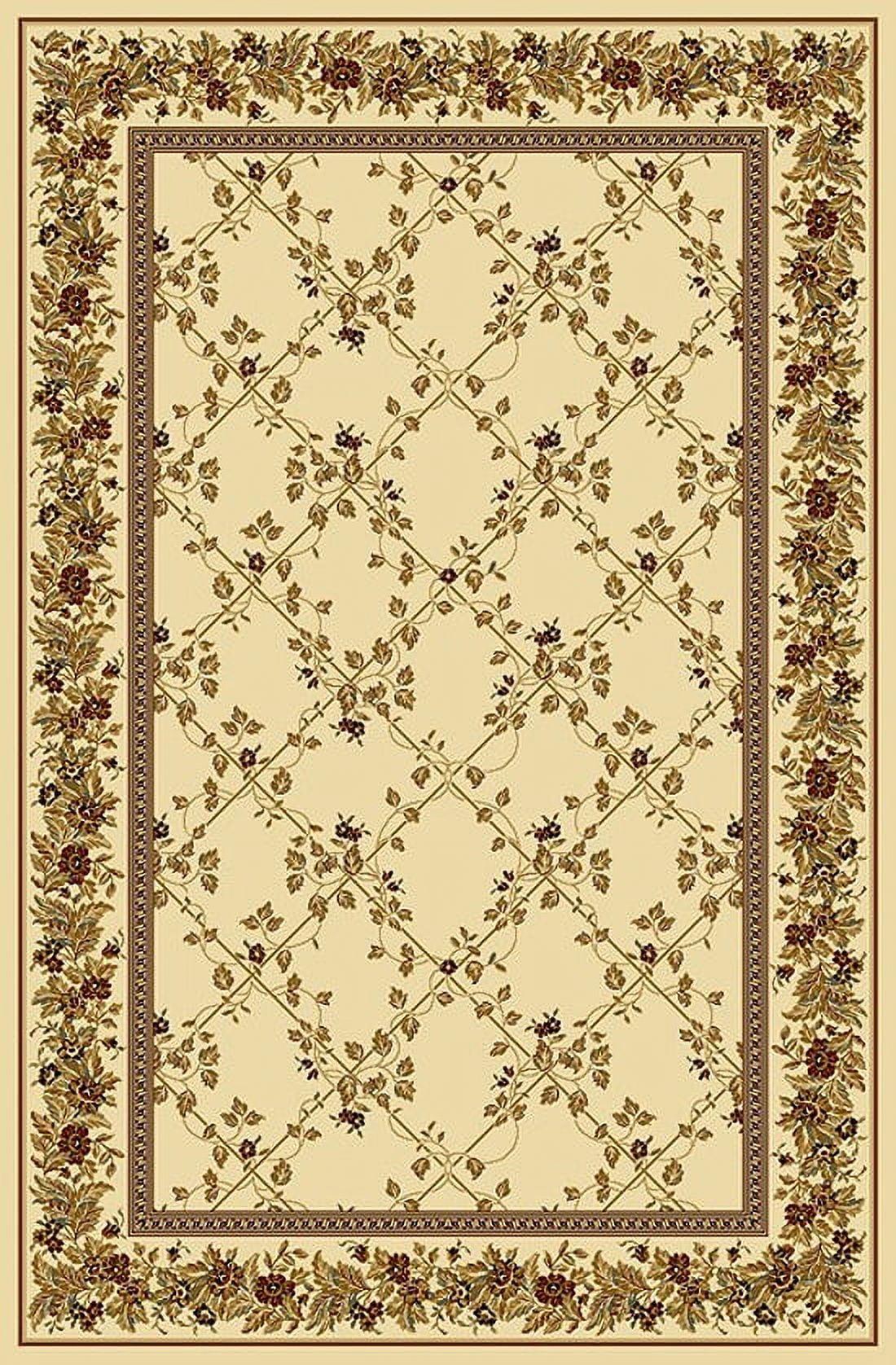 Radici Usa Noble Area Rug 1427 Ivory Floral Country 3' 3" x 5' 4" Rectangle