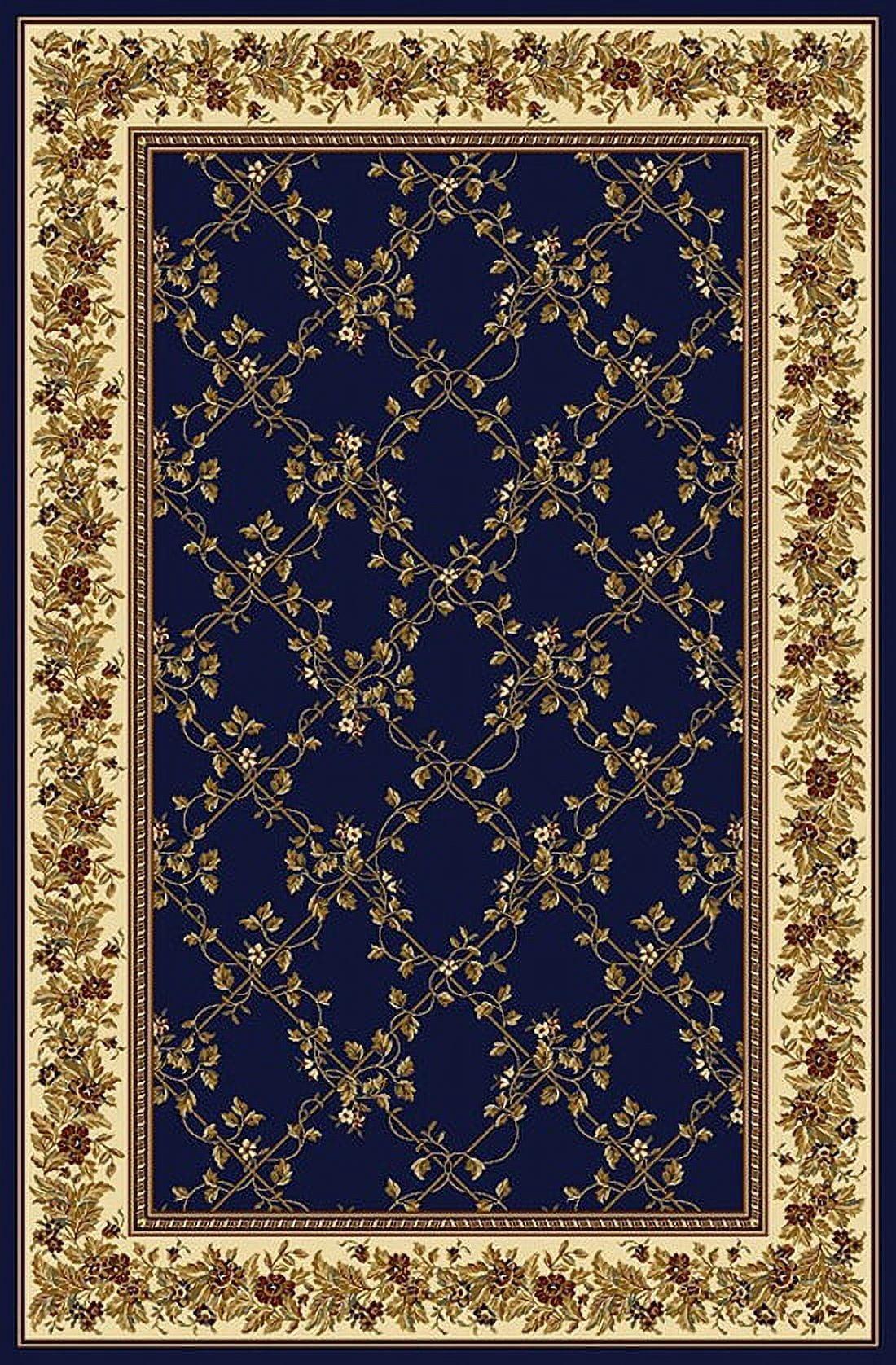 Noble Traditional Blue Synthetic 3' x 5' Area Rug