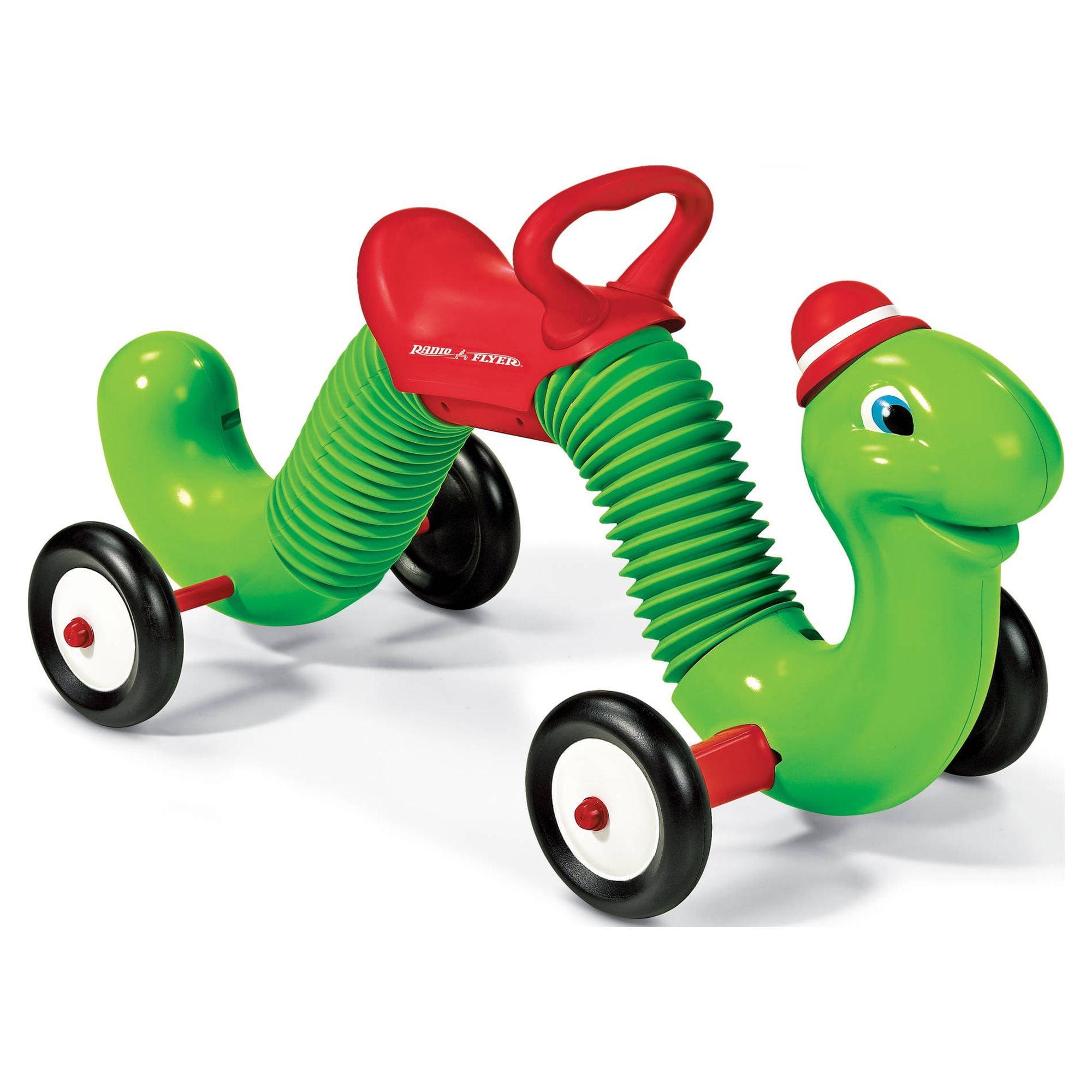 Green and Red Classic Toddler Ride-On Inchworm