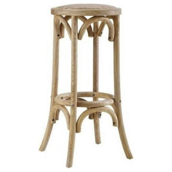 Dovecove Fredericksburg Round Rattan Seat Counter Stool with Solid Wood Frame