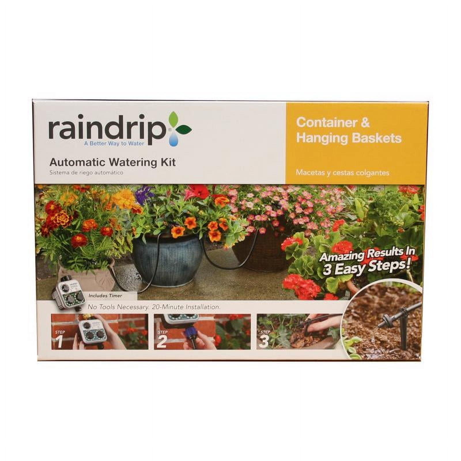 Rain Drip Auto Container& Hanging Basket Kit With Timer