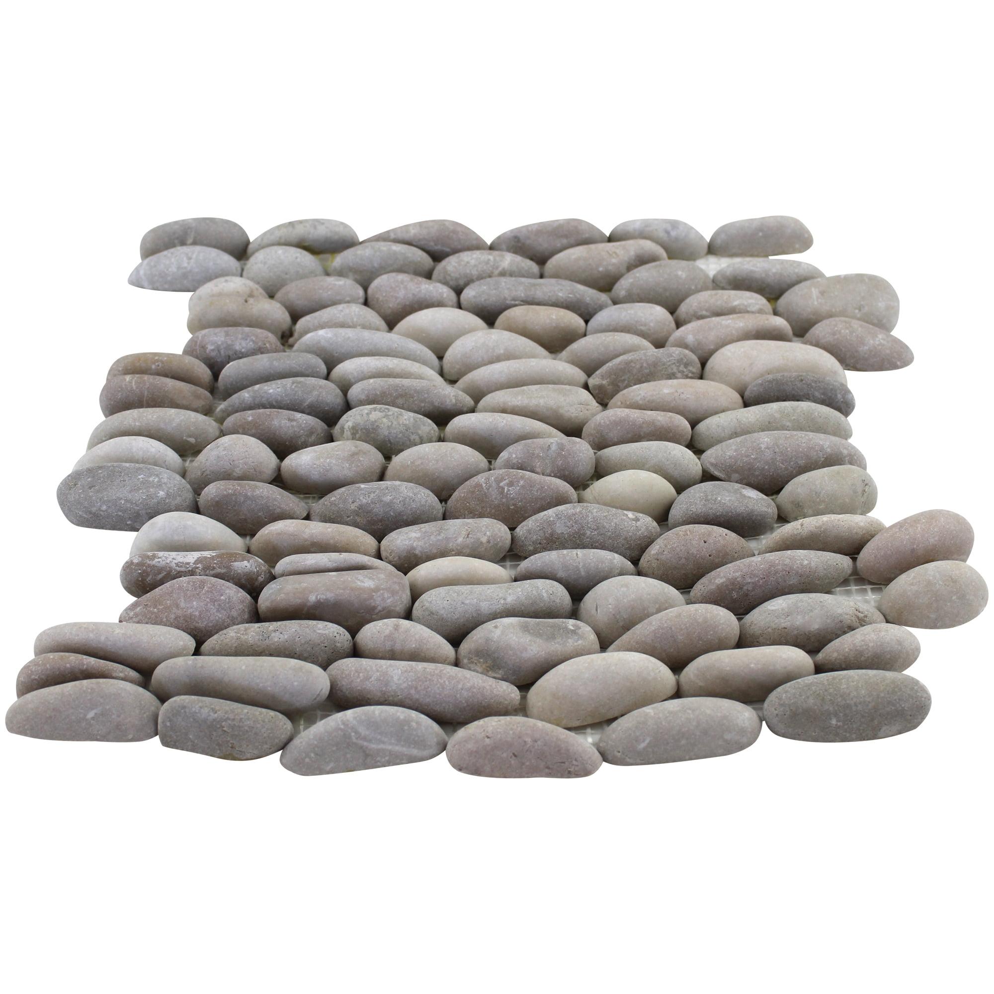 Rain Forest Tan Pebble Stone Mosaic Tile 12" x 12"