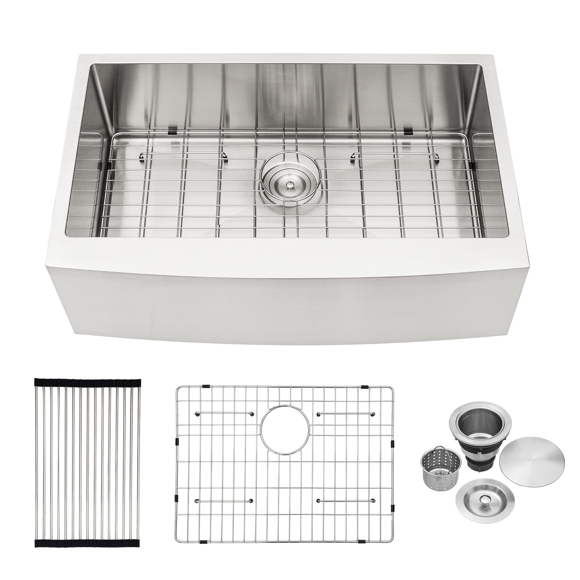 30'' Brushed Nickel Farmhouse Single Bowl Stainless Steel Kitchen Sink