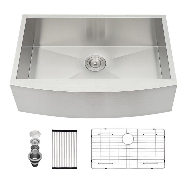 33" Stainless Steel Farmhouse Apron Single Bowl Kitchen Sink