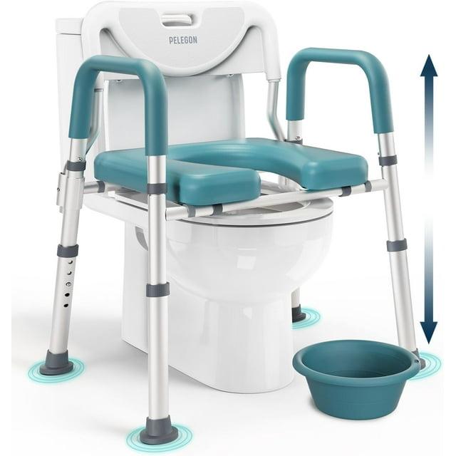 Adjustable 3-in-1 Raised Toilet Seat with Handles and Non-Slip Features