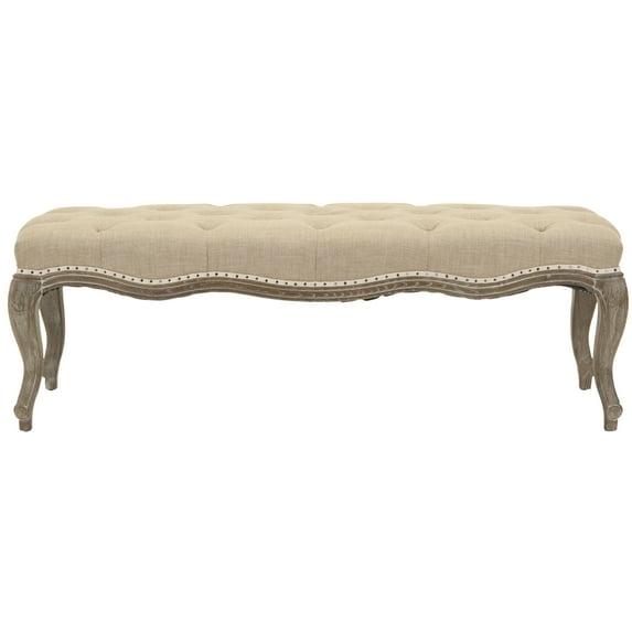 Ramsey Bench With Flat Black Nail Heads - Wheat/Natural Cream - Safavieh