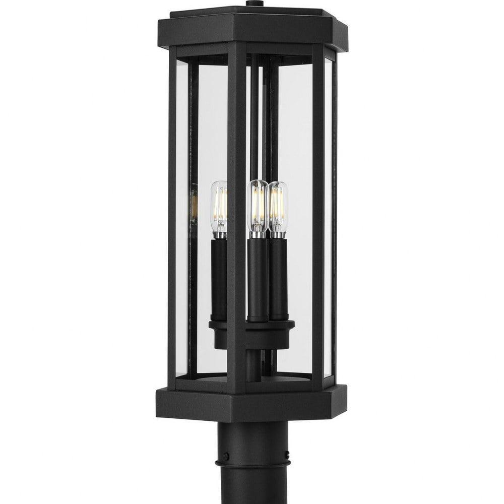 Ramsey Black Hexagonal Metal Outdoor Post Lantern