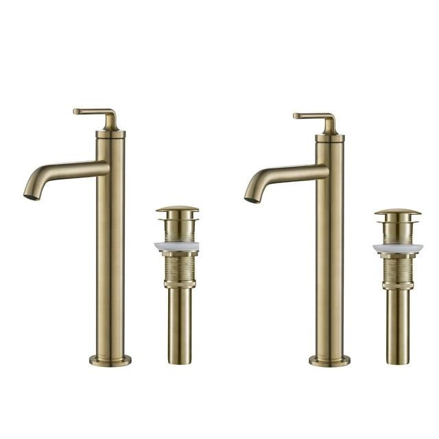 Ramus Vessel Sink Bathroom Faucet with Drain Assembly