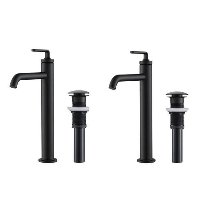 Kraus Ramus Vessel Sink Bathroom Faucet with Drain Assembly (Set of 2) KVF-1220MB-2PK