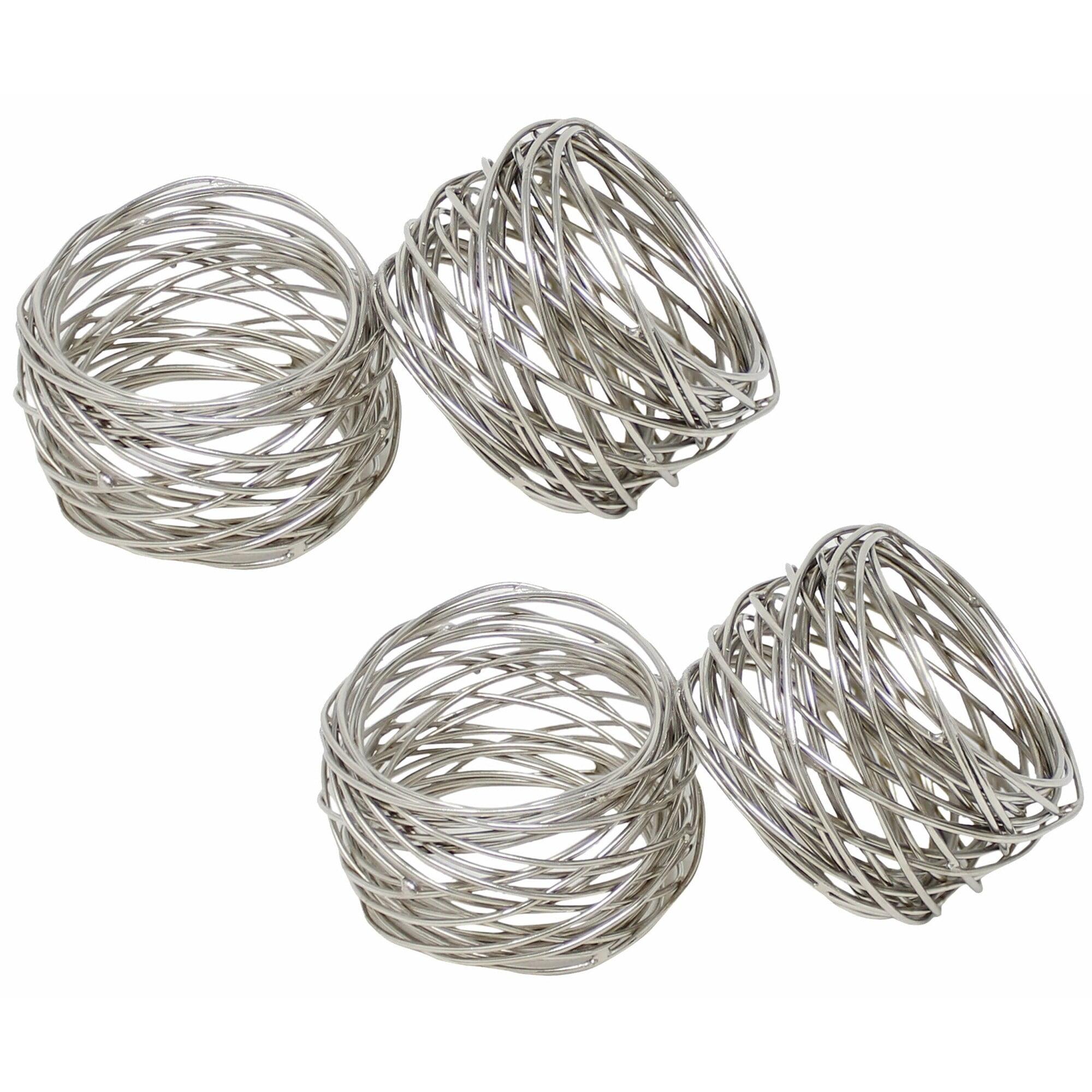 Saro Lifestyle Table Napkin Rings With Metal Twine Design (Set of 4)