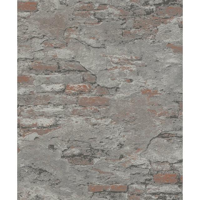 Rasch Templier Off White Distressed Brick Unpasted Non Woven Wallpaper, 20.5-in by 33-ft, 56.4 sq. ft.
