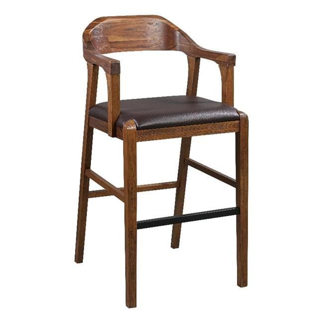 Rasmus Stationary Barstool: 29" Faux Leather, Eco-Friendly Wood, Fixed Height - Boraam