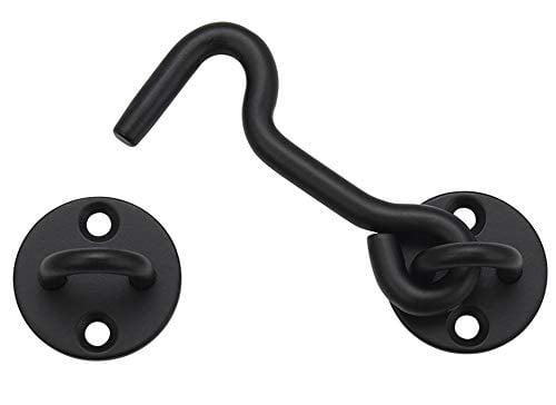 Black Iron 4" Privacy Hook and Eye Door Latch