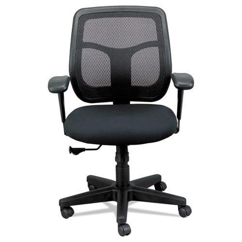 Adjustable Swivel Task Chair with Mesh Back and Black Fabric