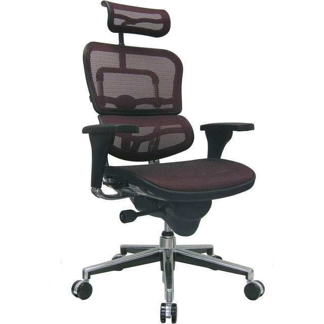 Raynor Eurotech Ergo Human High Back Managers Chair with Headrest and Mesh Plum Red ME7ERG-Red(N)