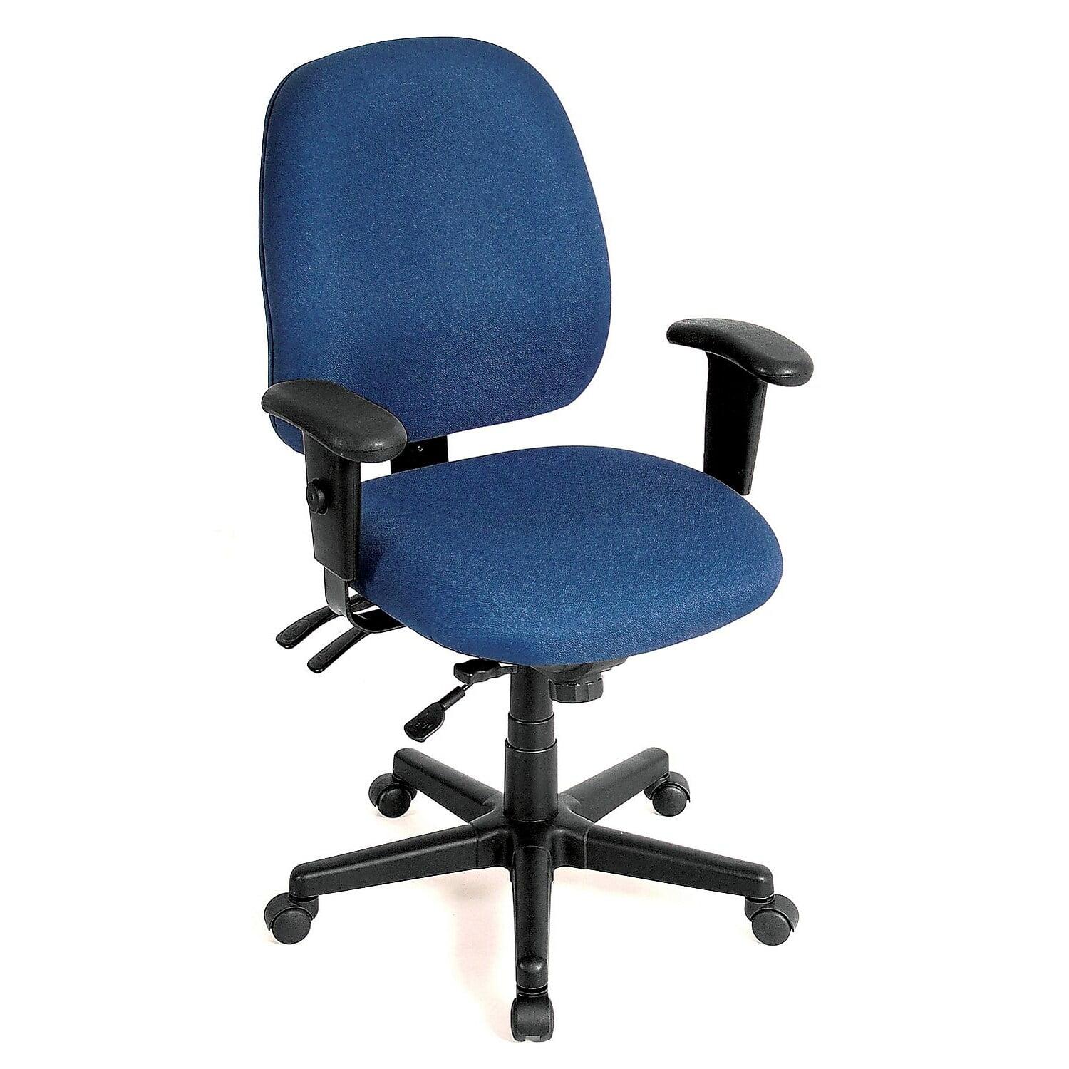 Navy Fabric Adjustable Swivel Task Chair with Adjustable Arms