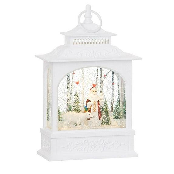 Raz Imports 11" Woodland Santa and Polar Bear Lighted Water Lantern