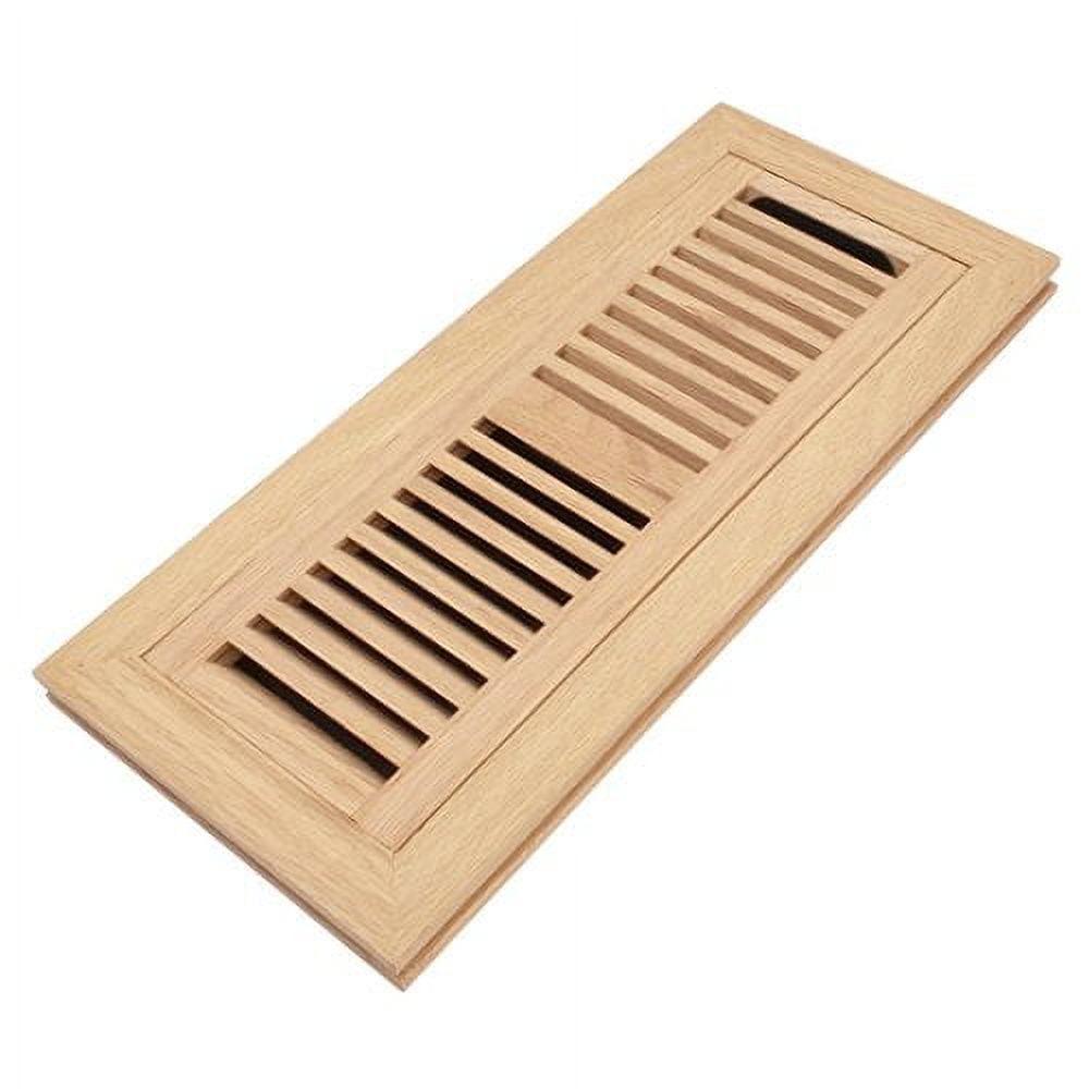 Red Oak Flush Mount Floor Register with Damper, 4x14 Inch