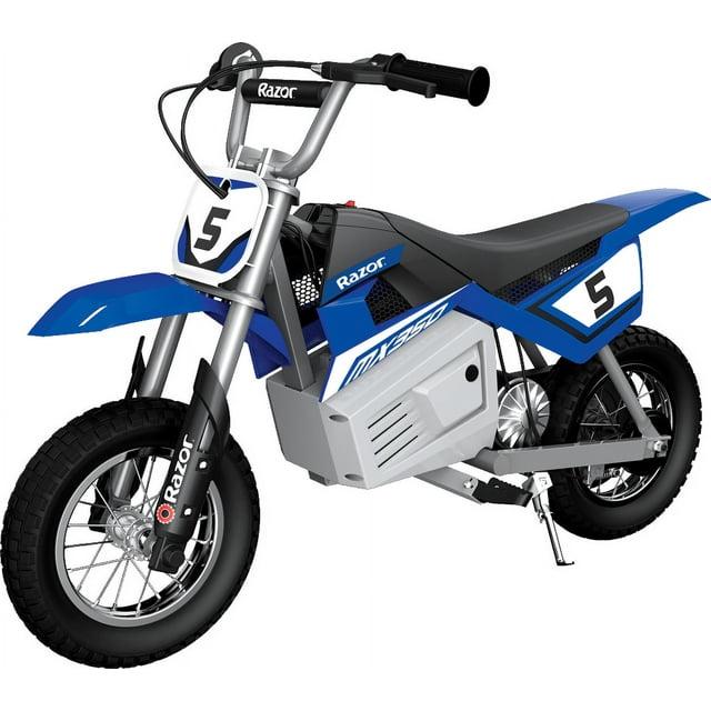 Razor Dirt Rocket MX350 - Blue, up to 14 mph, 24V Electric-Powered Dirt Bike for Child 8+
