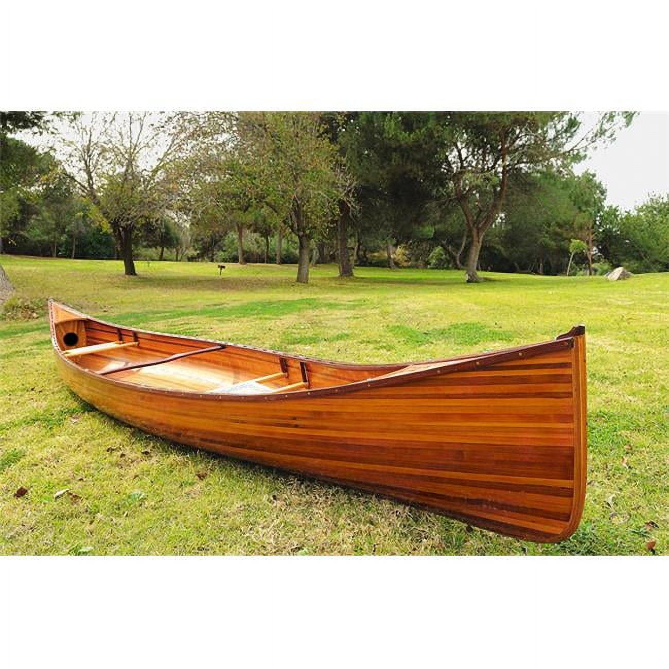 Handcrafted Western Red Cedar 18' Canoe with Fiberglass Strength