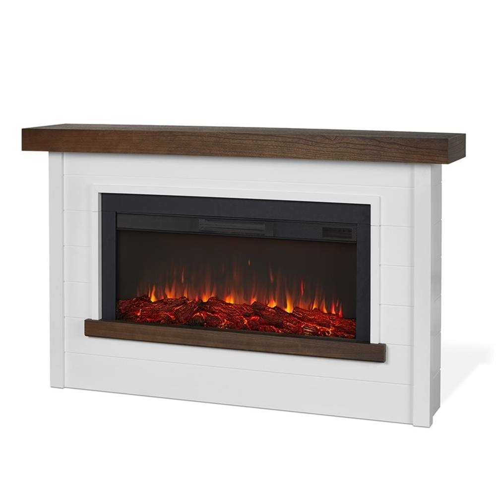 Bernice 67" White Electric Fireplace with Mantel