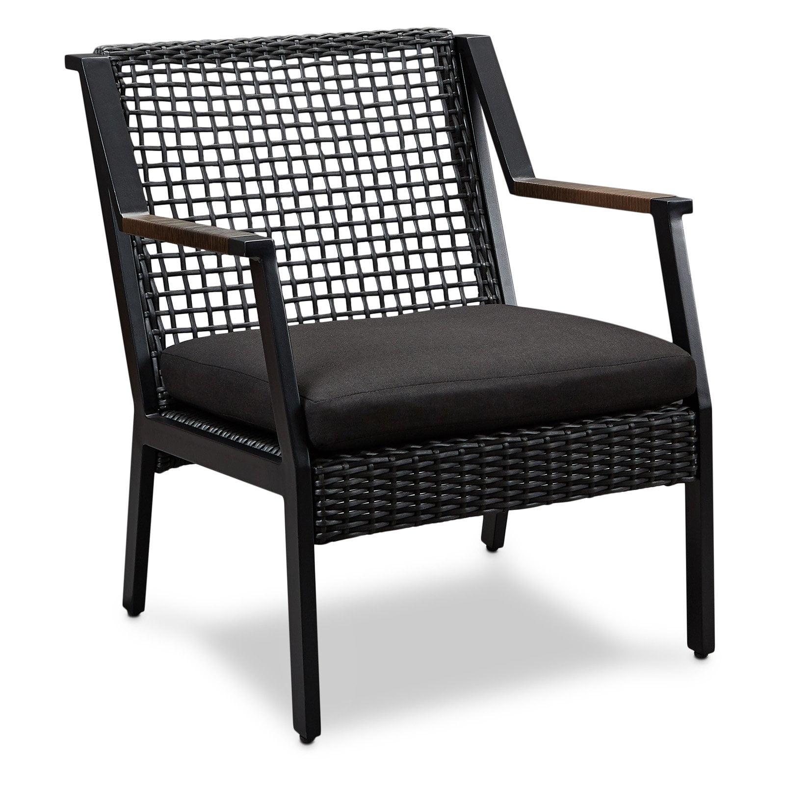 Calvin Black Aluminum Outdoor Dining Chair with Cushions