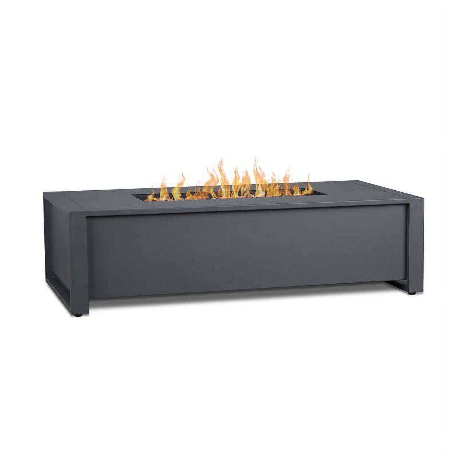 Sleek Gray 52" Aluminum Gas Fire Pit Table with Adjustable Flame