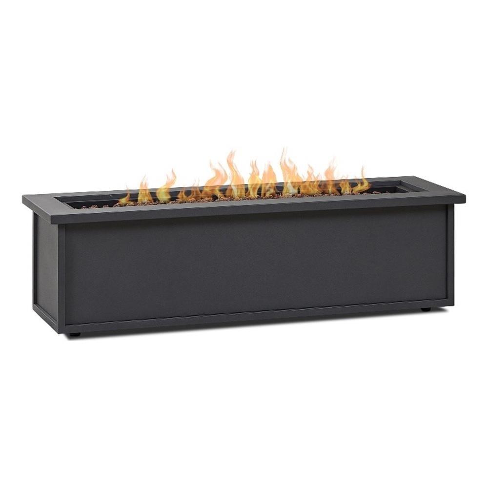 Mila 48" Rectangle Steel Propane Outdoor Fire Pit Table by Real Flame