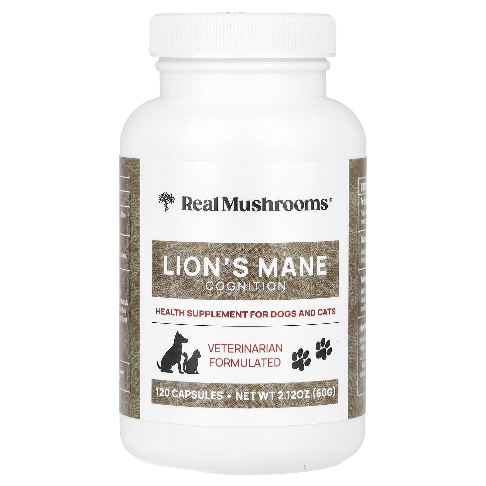 Real Mushrooms Lion's Mane, For Dogs and Cats, 120 Capsules