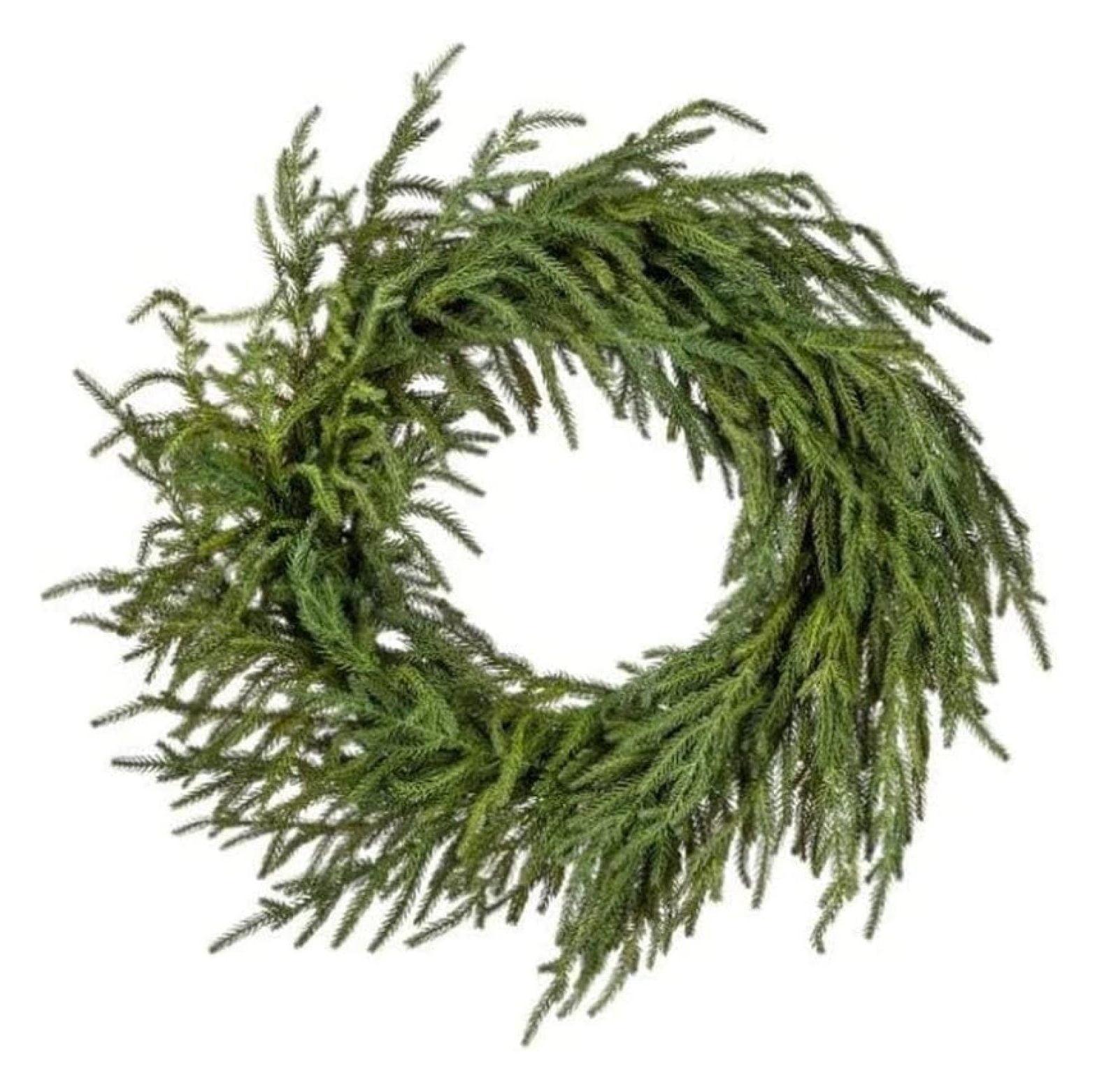 CodYinFI Real Touch Norfolk Pine Wreath - 24"