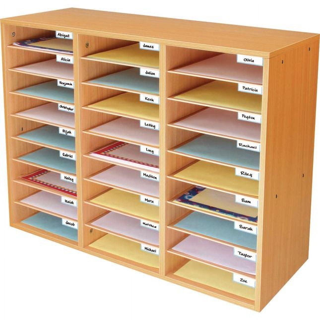 Youth Oak Laminated Classroom Mail Center with 27 Slots