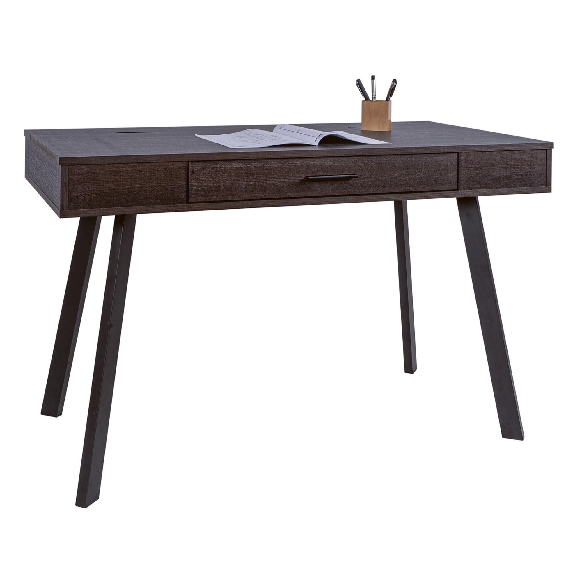 Lancott 48" Dark Brown Modern Computer Desk with Drawer