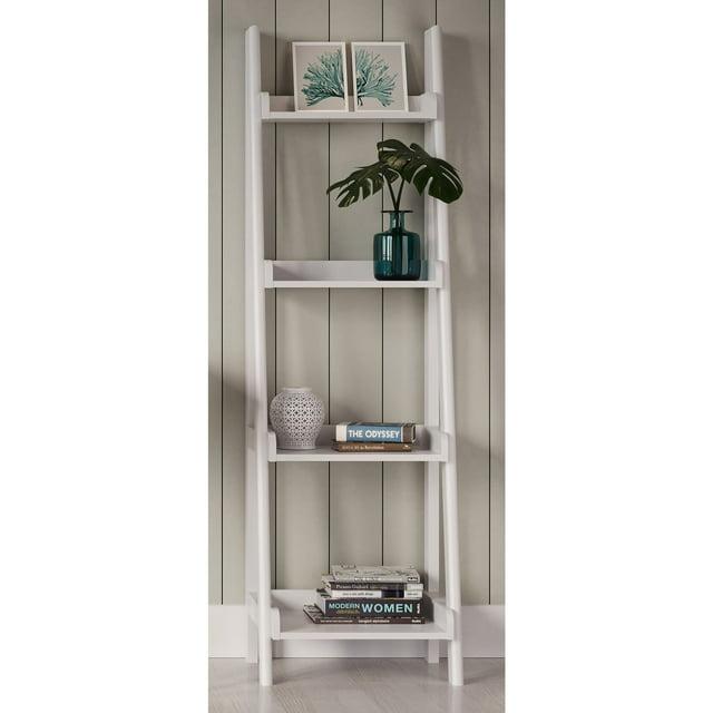Realspace® 60"H 4-Shelf Narrow Ladder Bookcase, White