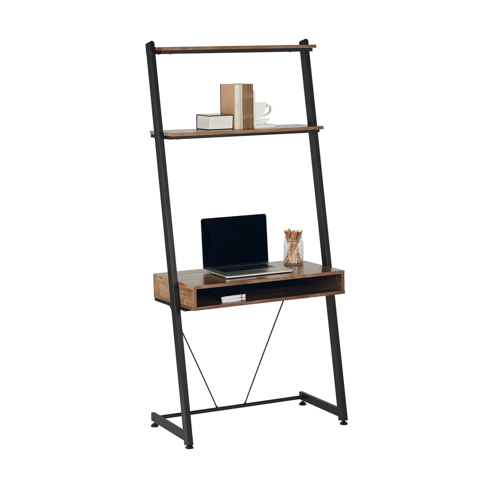 Realspace® Belling 35" W Leaning Computer Desk, Modern Oak