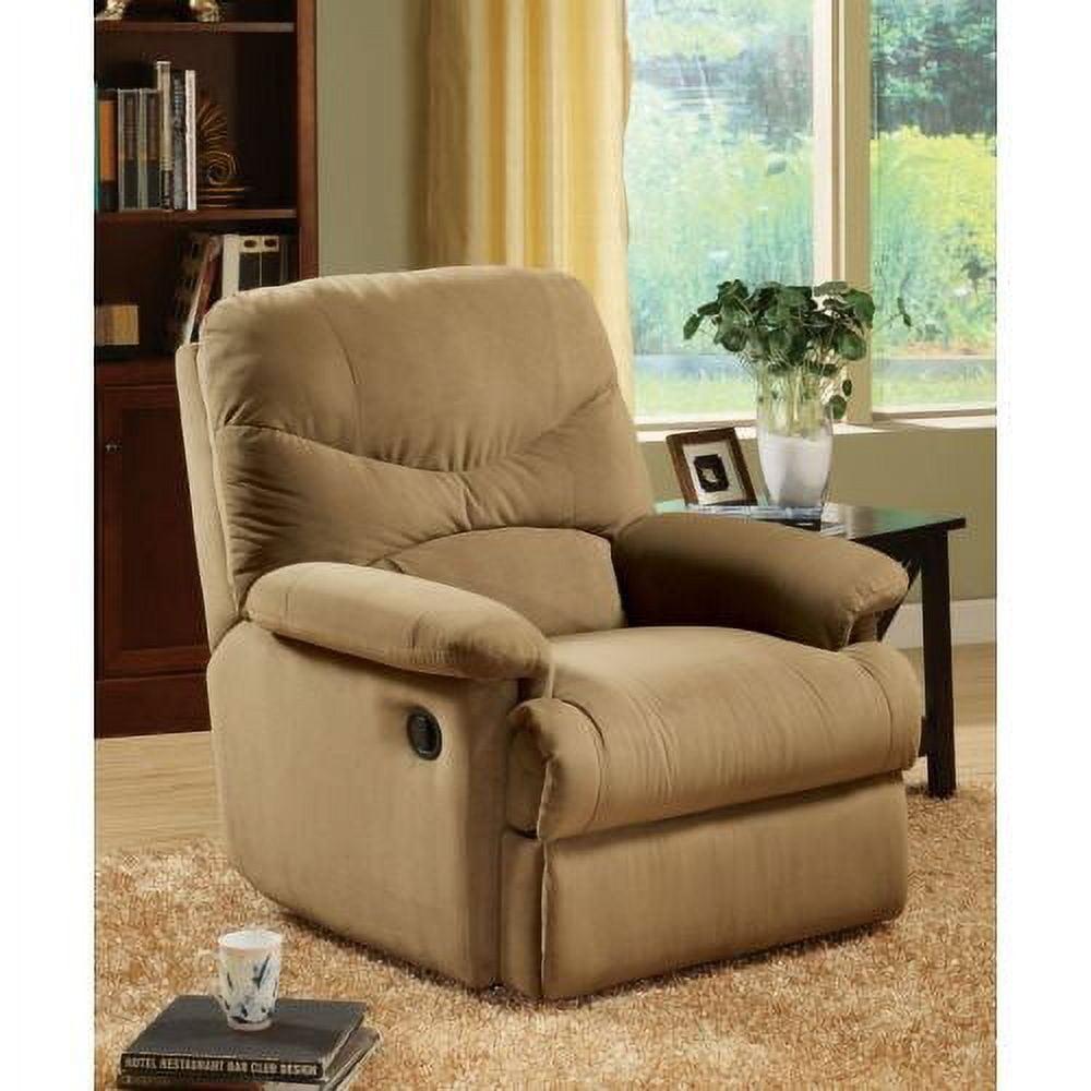 Light Brown Microfiber Lift Recliner with Wood Frame