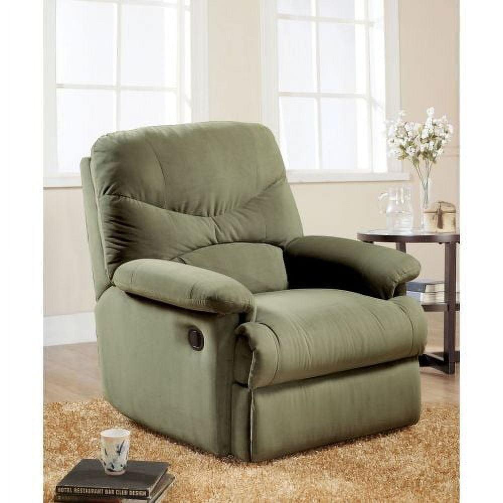 Sage Microfiber Recliner with Massage and Wood Frame